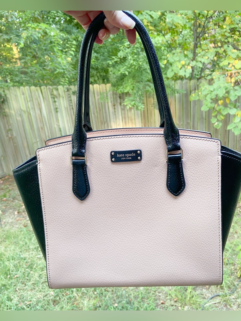 Kate Spade Jeanne Saffiano Leather Medium Satchel Pink Black-Old Money Preppy